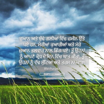 Picture 05 - ਵਿਰਲਾਪ 2:21 PANIRV - ਜੁਆਨ ਅਤੇ ਬੁੱਢੇ - Bible Verse Picture