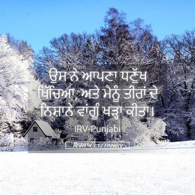Picture 05 - ਵਿਰਲਾਪ 3:12 PANIRV - ਉਸ ਨੇ ਆਪਣਾ ਧਣੁੱਖ - Bible Verse Picture
