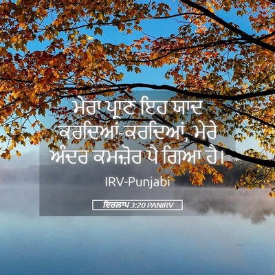 Picture 05 - ਵਿਰਲਾਪ 3:20 PANIRV - ਮੇਰਾ ਪ੍ਰਾਣ ਇਹ ਯਾਦ - Bible Verse Picture