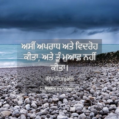 Picture 05 - ਵਿਰਲਾਪ 3:42 PANIRV - ਅਸੀਂ ਅਪਰਾਧ ਅਤੇ - Bible Verse Picture