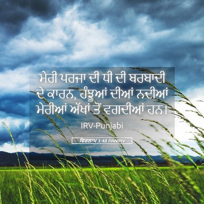 Picture 05 - ਵਿਰਲਾਪ 3:48 PANIRV - ਮੇਰੀ ਪਰਜਾ ਦੀ ਧੀ ਦੀ - Bible Verse Picture