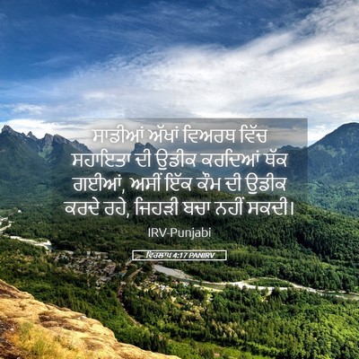 Picture 05 - ਵਿਰਲਾਪ 4:17 PANIRV - ਸਾਡੀਆਂ ਅੱਖਾਂ - Bible Verse Picture