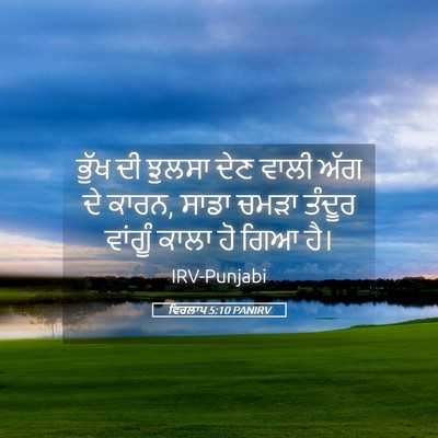 Picture 05 - ਵਿਰਲਾਪ 5:10 PANIRV - ਭੁੱਖ ਦੀ ਝੁਲਸਾ ਦੇਣ - Bible Verse Picture