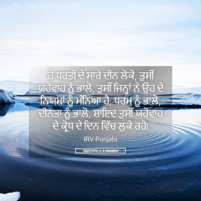 Picture 05 - ਸਫ਼ਨਯਾਹ 2:3 PANIRV - ਹੇ ਧਰਤੀ ਦੇ ਸਾਰੇ ਦੀਨ - Bible Verse Picture