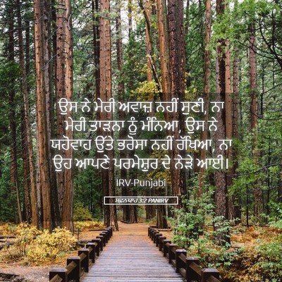 Picture 05 - ਸਫ਼ਨਯਾਹ 3:2 PANIRV - ਉਸ ਨੇ ਮੇਰੀ ਅਵਾਜ਼ - Bible Verse Picture
