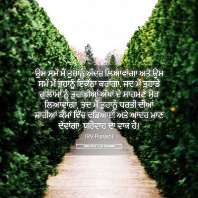 Picture 05 - ਸਫ਼ਨਯਾਹ 3:20 PANIRV - ਉਸ ਸਮੇਂ ਮੈਂ - Bible Verse Picture