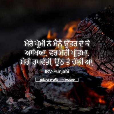 Picture 05 - ਸੁਲੇਮਾਨ ਦਾ ਗੀਤ 2:10 PANIRV - ਮੇਰੇ ਪ੍ਰੇਮੀ ਨੇ - Bible Verse Picture