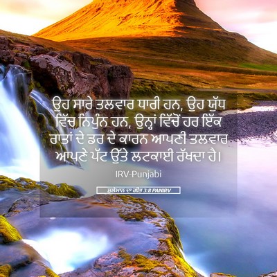 Picture 05 - ਸੁਲੇਮਾਨ ਦਾ ਗੀਤ 3:8 PANIRV - ਉਹ ਸਾਰੇ ਤਲਵਾਰ ਧਾਰੀ - Bible Verse Picture
