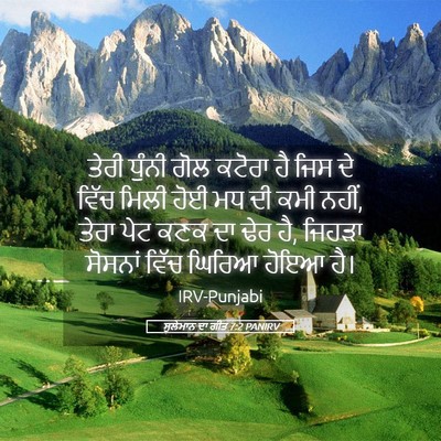 Picture 05 - ਸੁਲੇਮਾਨ ਦਾ ਗੀਤ 7:2 PANIRV - ਤੇਰੀ ਧੁੰਨੀ ਗੋਲ - Bible Verse Picture