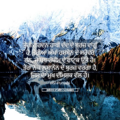 Picture 05 - ਸੁਲੇਮਾਨ ਦਾ ਗੀਤ 7:4 PANIRV - ਤੇਰੀ ਗਰਦਨ ਹਾਥੀ ਦੰਦ - Bible Verse Picture