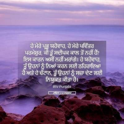 Picture 05 - ਹਬੱਕੂਕ 1:12 PANIRV - ਹੇ ਮੇਰੇ ਪ੍ਰਭੂ - Bible Verse Picture