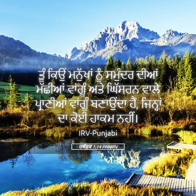 Picture 05 - ਹਬੱਕੂਕ 1:14 PANIRV - ਤੂੰ ਕਿਉਂ ਮਨੁੱਖਾਂ - Bible Verse Picture
