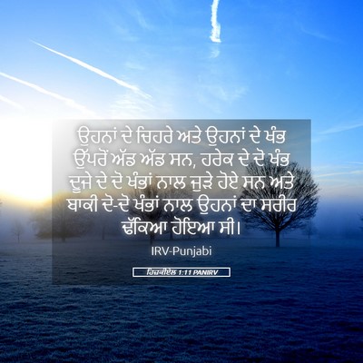 Picture 05 - ਹਿਜ਼ਕੀਏਲ 1:11 PANIRV - ਉਹਨਾਂ ਦੇ ਚਿਹਰੇ ਅਤੇ - Bible Verse Picture