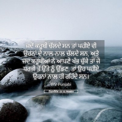 Picture 05 - ਹਿਜ਼ਕੀਏਲ 10:16 PANIRV - ਜਦੋਂ ਕਰੂਬੀ ਚੱਲਦੇ - Bible Verse Picture
