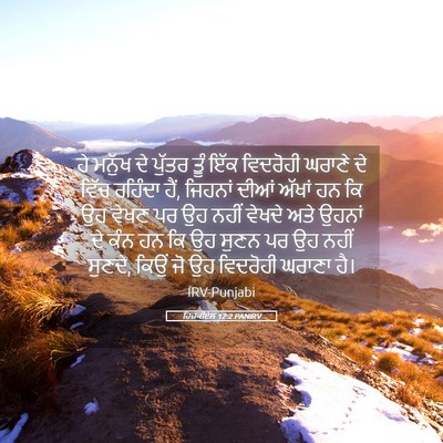 Picture 05 - ਹਿਜ਼ਕੀਏਲ 12:2 PANIRV - ਹੇ ਮਨੁੱਖ ਦੇ ਪੁੱਤਰ - Bible Verse Picture