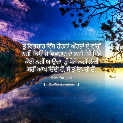 Picture 05 - ਹਿਜ਼ਕੀਏਲ 16:34 PANIRV - ਤੂੰ ਵਿਭਚਾਰ ਵਿੱਚ - Bible Verse Picture