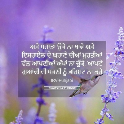 Picture 05 - ਹਿਜ਼ਕੀਏਲ 18:15 PANIRV - ਅਤੇ ਪਹਾੜਾਂ ਉੱਤੇ ਨਾ - Bible Verse Picture