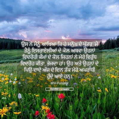 Picture 05 - ਹਿਜ਼ਕੀਏਲ 2:3 PANIRV - ਉਸ ਨੇ ਮੈਨੂੰ ਆਖਿਆ ਕਿ - Bible Verse Picture