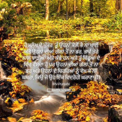 Picture 05 - ਹਿਜ਼ਕੀਏਲ 2:6 PANIRV - ਹੇ ਮਨੁੱਖ ਦੇ ਪੁੱਤਰ, - Bible Verse Picture