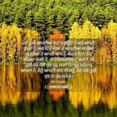 Picture 05 - ਹਿਜ਼ਕੀਏਲ 20:31 PANIRV - ਜਦੋਂ ਤੁਸੀਂ ਆਪਣੀਆਂ - Bible Verse Picture