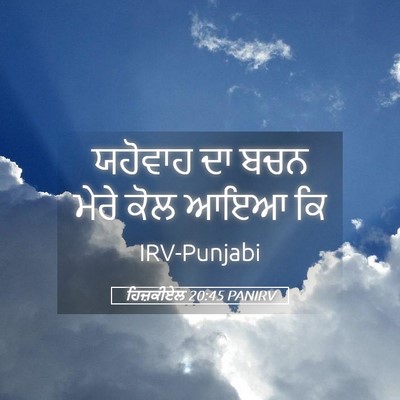 Picture 05 - ਹਿਜ਼ਕੀਏਲ 20:45 PANIRV - ਯਹੋਵਾਹ ਦਾ ਬਚਨ ਮੇਰੇ - Bible Verse Picture