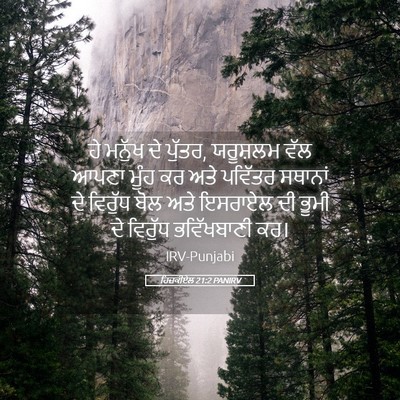 Picture 05 - ਹਿਜ਼ਕੀਏਲ 21:2 PANIRV - ਹੇ ਮਨੁੱਖ ਦੇ ਪੁੱਤਰ, - Bible Verse Picture