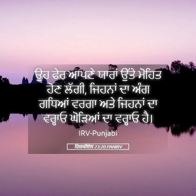 Picture 05 - ਹਿਜ਼ਕੀਏਲ 23:20 PANIRV - ਉਹ ਫੇਰ ਆਪਣੇ ਯਾਰਾਂ - Bible Verse Picture
