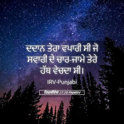 Picture 05 - ਹਿਜ਼ਕੀਏਲ 27:20 PANIRV - ਦਦਾਨ ਤੇਰਾ ਵਪਾਰੀ ਸੀ - Bible Verse Picture