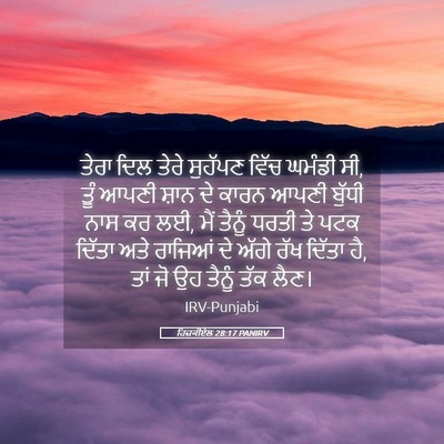 Picture 05 - ਹਿਜ਼ਕੀਏਲ 28:17 PANIRV - ਤੇਰਾ ਦਿਲ ਤੇਰੇ - Bible Verse Picture