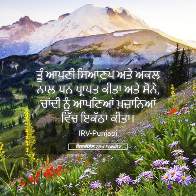Picture 05 - ਹਿਜ਼ਕੀਏਲ 28:4 PANIRV - ਤੂੰ ਆਪਣੀ ਸਿਆਣਪ ਅਤੇ - Bible Verse Picture