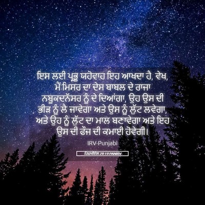Picture 05 - ਹਿਜ਼ਕੀਏਲ 29:19 PANIRV - ਇਸ ਲਈ ਪ੍ਰਭੂ ਯਹੋਵਾਹ - Bible Verse Picture