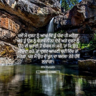 Picture 05 - ਹਿਜ਼ਕੀਏਲ 3:18 PANIRV - ਜਦੋਂ ਮੈਂ ਦੁਸ਼ਟ ਨੂੰ - Bible Verse Picture