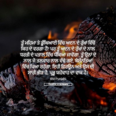 Picture 05 - ਹਿਜ਼ਕੀਏਲ 31:18 PANIRV - ਤੂੰ ਮਹਿਮਾ ਤੇ - Bible Verse Picture