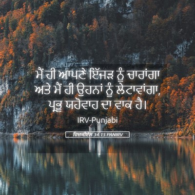 Picture 05 - ਹਿਜ਼ਕੀਏਲ 34:15 PANIRV - ਮੈਂ ਹੀ ਆਪਣੇ ਇੱਜੜ - Bible Verse Picture