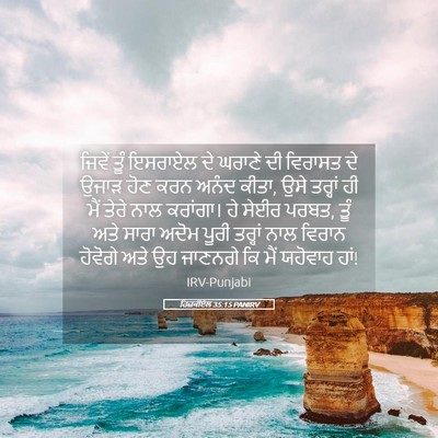 Picture 05 - ਹਿਜ਼ਕੀਏਲ 35:15 PANIRV - ਜਿਵੇਂ ਤੂੰ ਇਸਰਾਏਲ - Bible Verse Picture