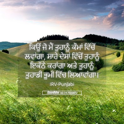 Picture 05 - ਹਿਜ਼ਕੀਏਲ 36:24 PANIRV - ਕਿਉਂ ਜੋ ਮੈਂ - Bible Verse Picture