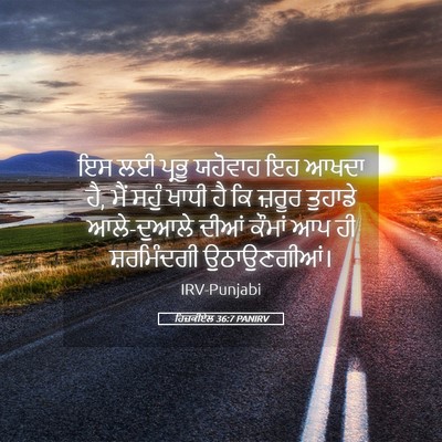 Picture 05 - ਹਿਜ਼ਕੀਏਲ 36:7 PANIRV - ਇਸ ਲਈ ਪ੍ਰਭੂ ਯਹੋਵਾਹ - Bible Verse Picture
