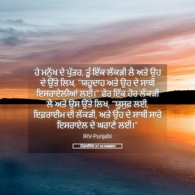 Picture 05 - ਹਿਜ਼ਕੀਏਲ 37:16 PANIRV - ਹੇ ਮਨੁੱਖ ਦੇ ਪੁੱਤਰ, - Bible Verse Picture