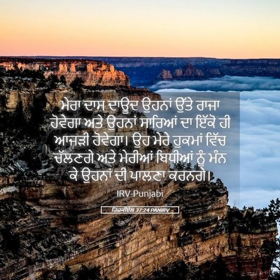 Picture 05 - ਹਿਜ਼ਕੀਏਲ 37:24 PANIRV - ਮੇਰਾ ਦਾਸ ਦਾਊਦ - Bible Verse Picture