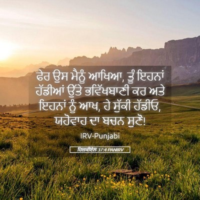 Picture 05 - ਹਿਜ਼ਕੀਏਲ 37:4 PANIRV - ਫੇਰ ਉਸ ਮੈਨੂੰ ਆਖਿਆ, - Bible Verse Picture