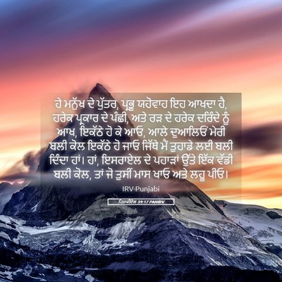Picture 05 - ਹਿਜ਼ਕੀਏਲ 39:17 PANIRV - ਹੇ ਮਨੁੱਖ ਦੇ ਪੁੱਤਰ, - Bible Verse Picture