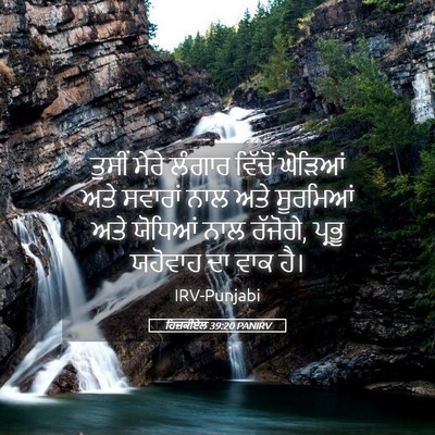 Picture 05 - ਹਿਜ਼ਕੀਏਲ 39:20 PANIRV - ਤੁਸੀਂ ਮੇਰੇ ਲੰਗਾਰ - Bible Verse Picture