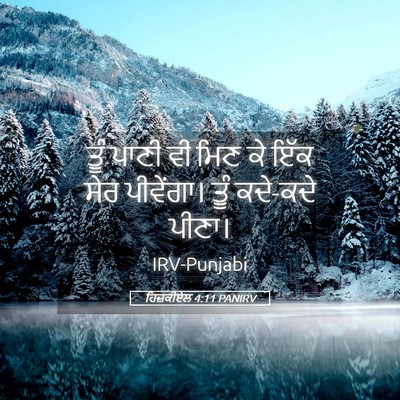 Picture 05 - ਹਿਜ਼ਕੀਏਲ 4:11 PANIRV - ਤੂੰ ਪਾਣੀ ਵੀ ਮਿਣ ਕੇ - Bible Verse Picture