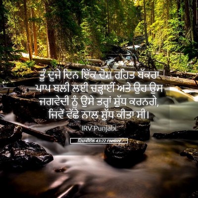Picture 05 - ਹਿਜ਼ਕੀਏਲ 43:22 PANIRV - ਤੂੰ ਦੂਜੇ ਦਿਨ ਇੱਕ - Bible Verse Picture