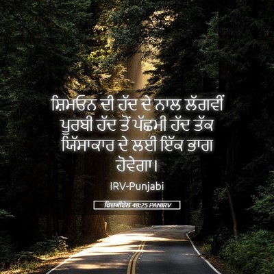 Picture 05 - ਹਿਜ਼ਕੀਏਲ 48:25 PANIRV - ਸ਼ਿਮਓਨ ਦੀ ਹੱਦ ਦੇ - Bible Verse Picture