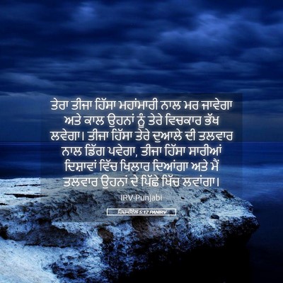 Picture 05 - ਹਿਜ਼ਕੀਏਲ 5:12 PANIRV - ਤੇਰਾ ਤੀਜਾ ਹਿੱਸਾ - Bible Verse Picture