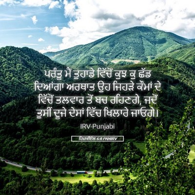 Picture 05 - ਹਿਜ਼ਕੀਏਲ 6:8 PANIRV - ਪਰੰਤੂ ਮੈਂ ਤੁਹਾਡੇ - Bible Verse Picture