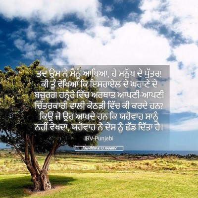 Picture 05 - ਹਿਜ਼ਕੀਏਲ 8:12 PANIRV - ਤਦ ਉਸ ਨੇ ਮੈਨੂੰ - Bible Verse Picture