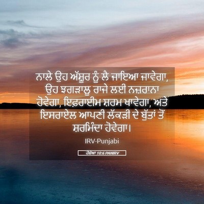 Picture 05 - ਹੋਸ਼ੇਆ 10:6 PANIRV - ਨਾਲੇ ਉਹ ਅੱਸ਼ੂਰ ਨੂੰ - Bible Verse Picture