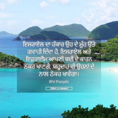 Picture 05 - ਹੋਸ਼ੇਆ 5:5 PANIRV - ਇਸਰਾਏਲ ਦਾ ਹੰਕਾਰ ਉਹ - Bible Verse Picture